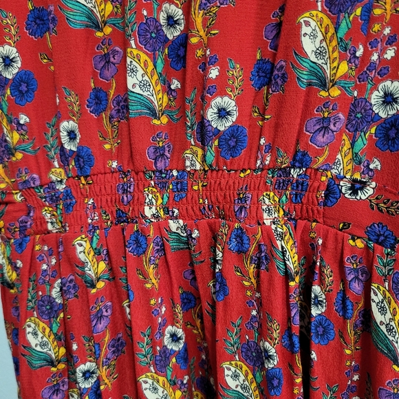 Maeve Anthropologie Rosalia Faux Wrap Floral Ruffle Dress Size 10 - Picture 3 of 6